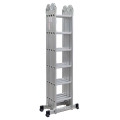 Escalera de aluminio plegable multiusos de 690 cm 4x6 pasos con bisagras grandes / EN131 por SGS y CE